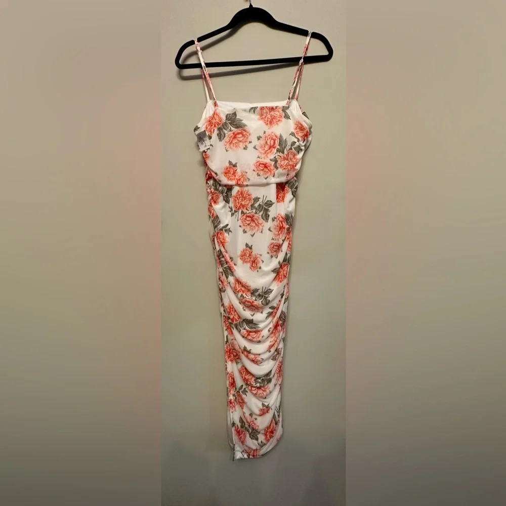 NWT Floral Midi Dress with Pink and Green Accents Medium - Picture 8 of 10